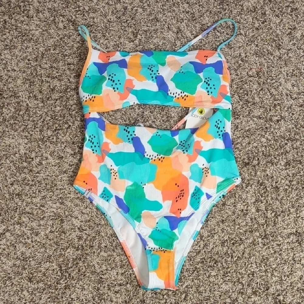 Body Glove Devon multicolor tropical open tie back one piece swimsuit - Picture 2 of 10